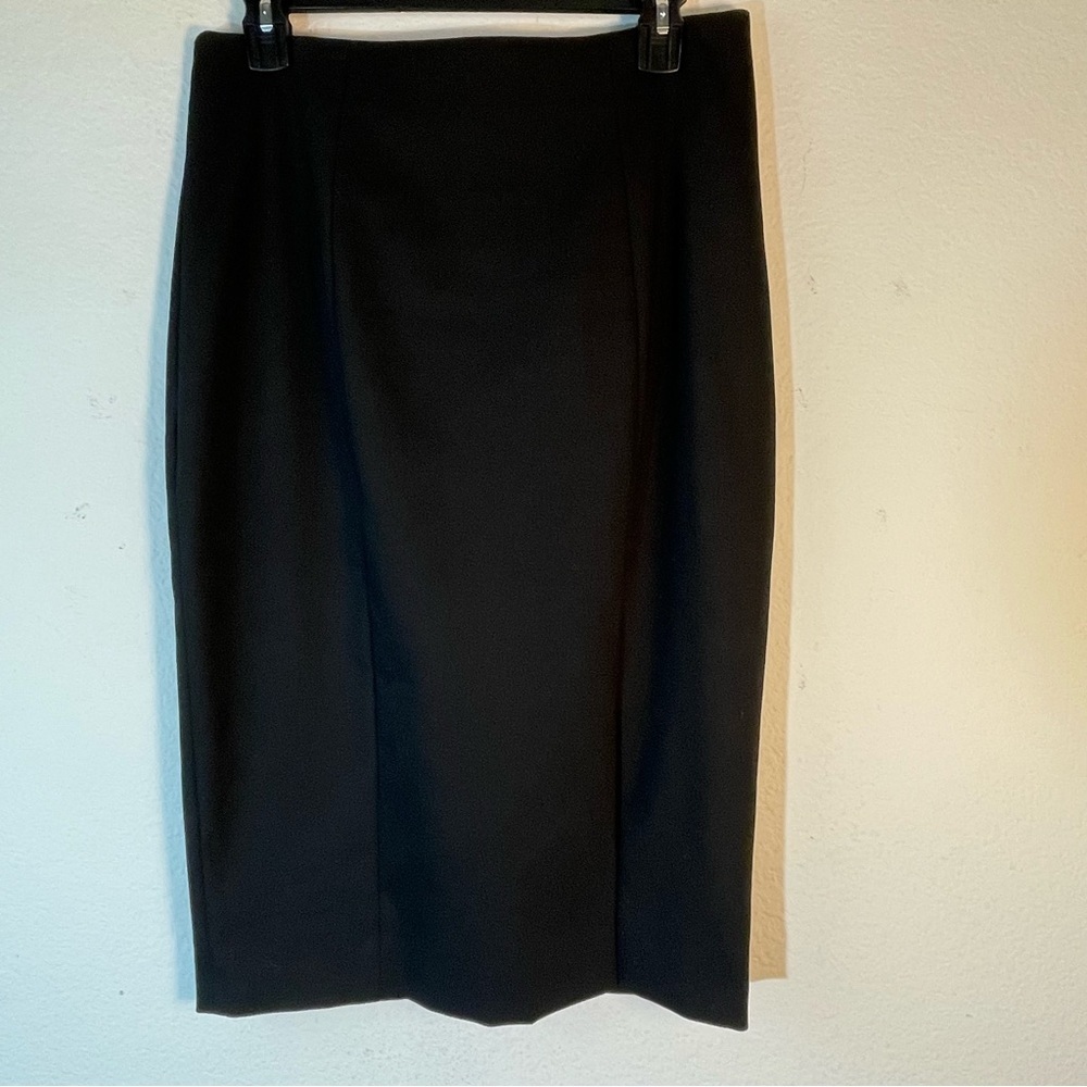 Ted Baker Women's Size 3 Pencil Skirt Black Exposed Zipper with Side Slit M - Picture 3 of 15